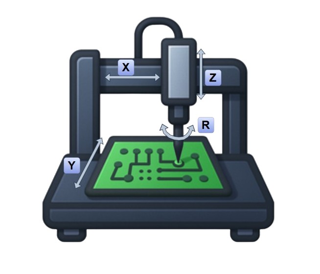 4-axis motion system of automatic PCB soldering robot machine